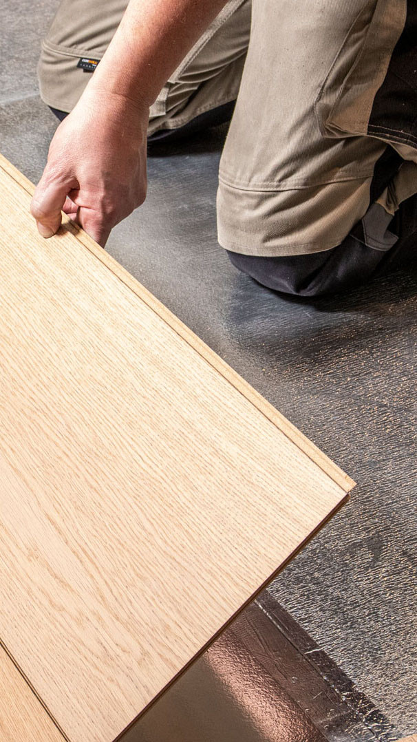 Lindura-Holzboden von MEISTER verlegen Schwimmende Verlegung von Lindura-Holzboden